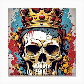 Skull With Crown Canvas Print