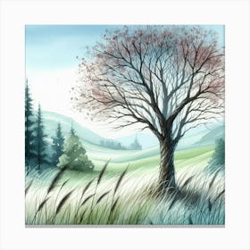 Tree In The Meadow Canvas Print