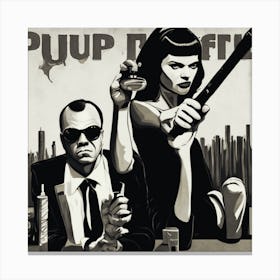 Pulp Fiction Art Printby Nour Tohme 2 Canvas Print