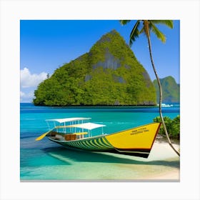 Boat On The Beach Canvas Print