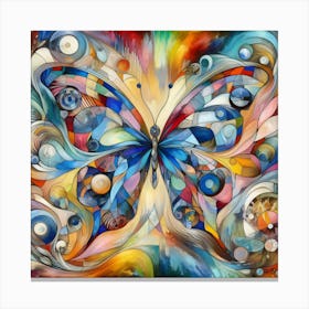 Colourful Surreal Butterfly v3 Canvas Print