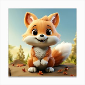 Cute Fox 49 Canvas Print