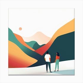 Couple In The Mountains Canvas Print