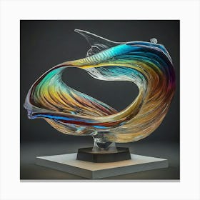 Glass Sculpture Of A Fish Canvas Print