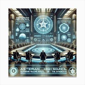 A Futuristic Scene Showcasing The Asterian High Co Converted Canvas Print