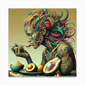 Woman Eating Fruit Canvas Print