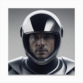 Create A Cinematic Apple Commercial Showcasing The Futuristic And Technologically Advanced World Of The Man In The Hightech Helmet, Highlighting The Cuttingedge Innovations And Sleek Design Of The Helmet And (8) Canvas Print