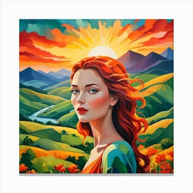 Woman With Red Hair 1 Canvas Print