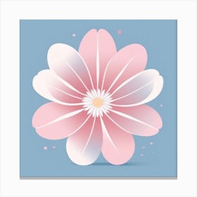 A White And Pink Flower In Minimalist Style Square Composition 720 Canvas Print