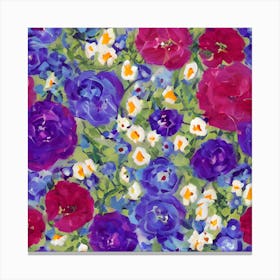 Purple And Blue Flowers Canvas Print