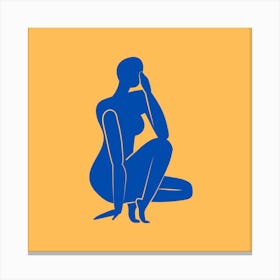 Woman Sitting On The Floor Canvas Print