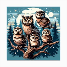 Owl Family Canvas Print