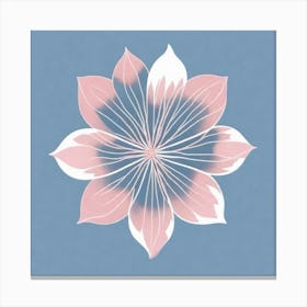 A White And Pink Flower In Minimalist Style Square Composition 697 Canvas Print