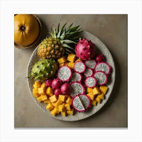 Tropical Fruit Plate Canvas Print