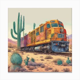 Train In The Desert Canvas Print