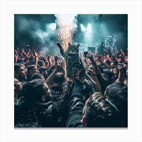 Cat On Stage 3 Canvas Print