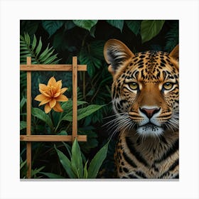 Jaguar In The Jungle Canvas Print