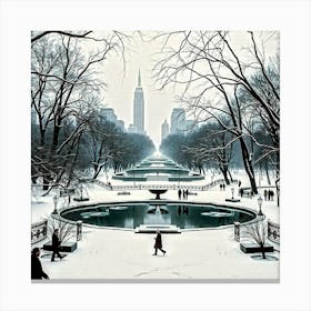 Central Park In The Snow 2 Canvas Print