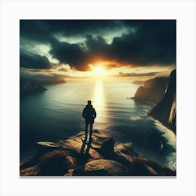 Alone on the Cliff Canvas Print