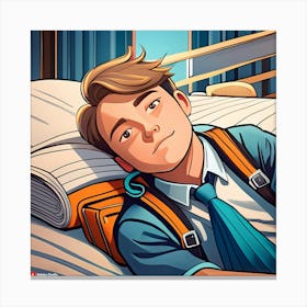 Boy Laying In Bed Canvas Print