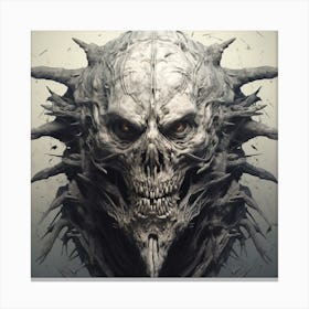 Skull With Horns Canvas Print