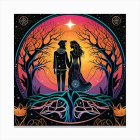 Couple In The Trees Canvas Print