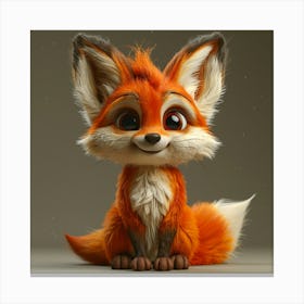 Orange Baby Fox Canvas Print