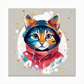 Cat In A Coat Canvas Print