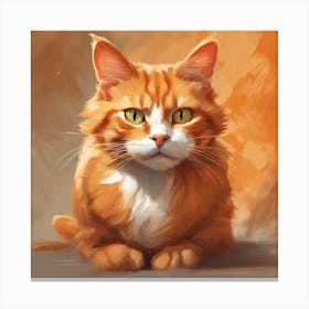 Orange Cat Art Print (4) Canvas Print