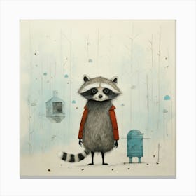 Raccoon In The Woods Canvas Print