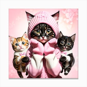 Pretty Kitty 1/4  (cat baby mittens fur baby winter cold fluffy pussy cute loveable adorable feline funny whiskers pets caturday)   Canvas Print