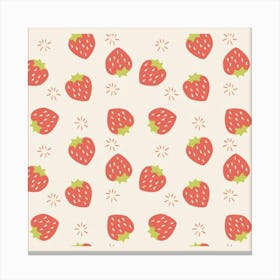 Strawberries Pattern Design Canvas Print