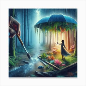 Girl In The Forest Canvas Print