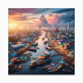 Sunset In Bangkok Canvas Print