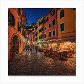 Night In Cinque Terre Canvas Print