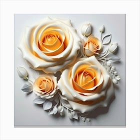 Spring flowers on a bright white wall, 4 Canvas Print