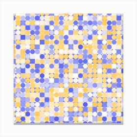 Blue And Yellow Dots 1 Canvas Print