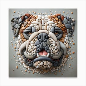 Bulldog Made Of Pebbles Canvas Print