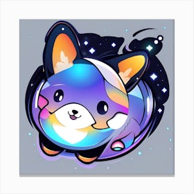 Galaxy Corgi 1 Canvas Print