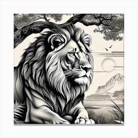 Lion In The Forest 14 Canvas Print