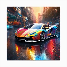Colorful Sports Car Canvas Print