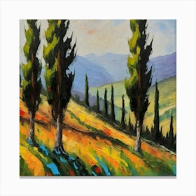 Cypress Trees Canvas Print