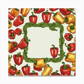 Frame Of Peppers 4 Canvas Print