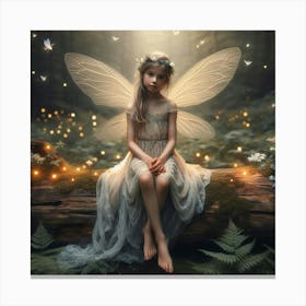 Fairy Girl In The Forest Canvas Print