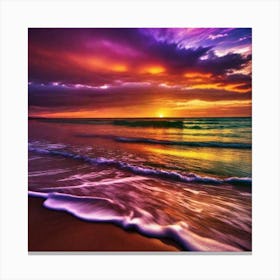 Beautiful Sunset On The Beach Canvas Print