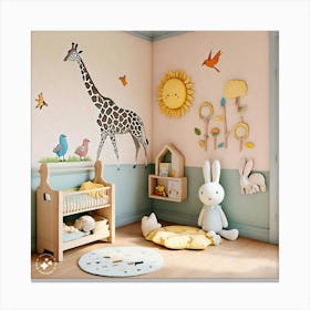 Giraffe Nursery 1 Canvas Print