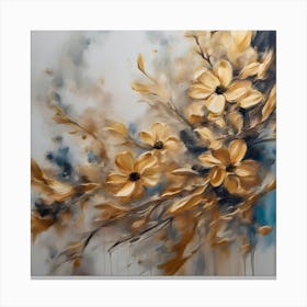 Golden Flowers Canvas Print