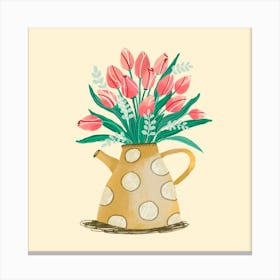 Flower Teapot Canvas Print