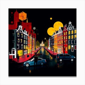 Amsterdam At Night Canvas Print