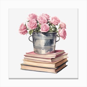 Roses In A Bucket 2 Canvas Print